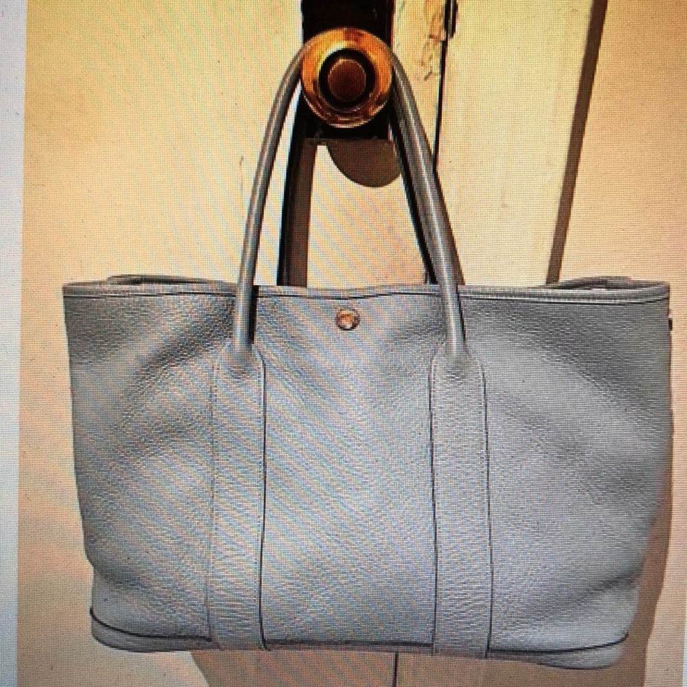 Hermes Authentic Blue Garden Party Tote Handbag